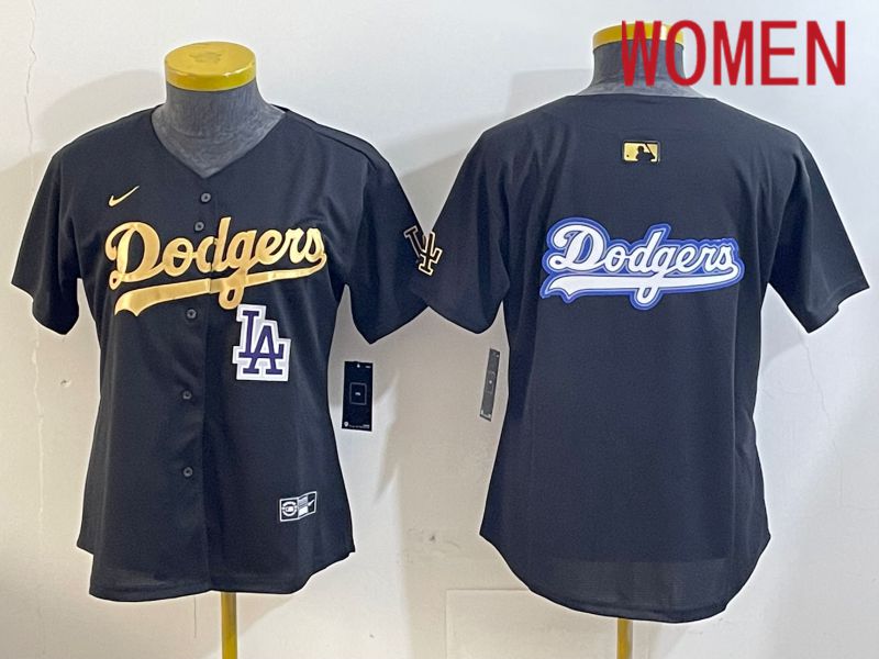 Women Los Angeles Dodgers Blank Black Gold Game 2024 Nike MLB Jersey style 12094